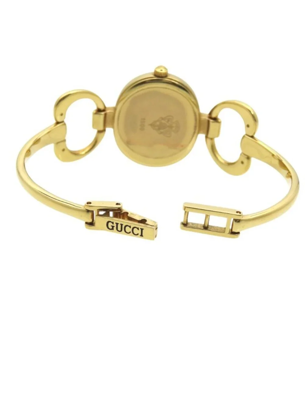 Gucci Quartz Watch Stainless Steel Black Gold Dial